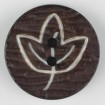 Modeknopf Blatt - BRAUN - Größe: 18mm