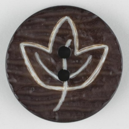 Modeknopf Blatt - BRAUN - Größe: 18mm