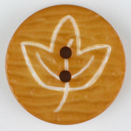 Modeknopf Blatt - ORANGE - Größe: 28mm