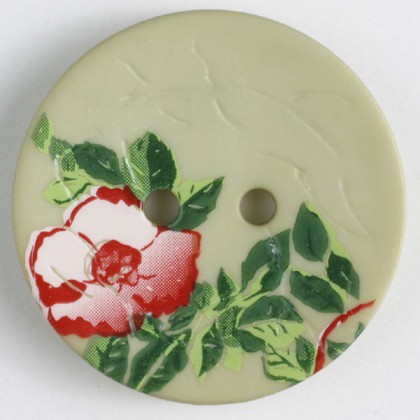 Modeknopf Blume - GRÜN - Größe: 23mm