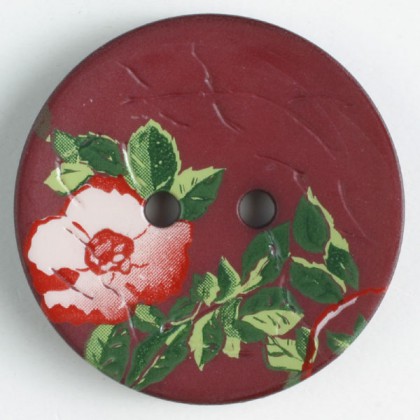 Modeknopf Blume - ROT - Größe: 28mm