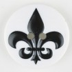 Modeknopf Fleur de Lis - SCHWARZ - Größe: 30mm