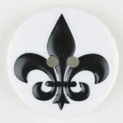 Modeknopf Fleur de Lis - SCHWARZ - Größe: 30mm