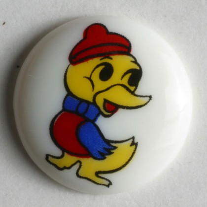 Kinderknopf Ente - WEISS - Größe: 13mm