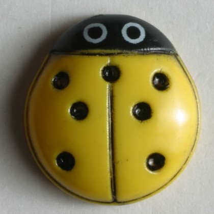 Kinderknopf Marienkäfer - GELB - Größe: 15mm