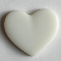 Kinderknopf Herz - WEISS - Größe: 13mm