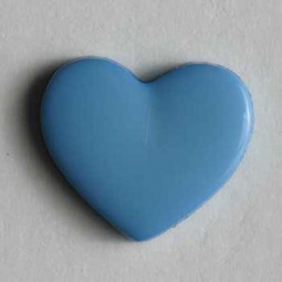 Kinderknopf Herz - BLAU - Größe: 13mm