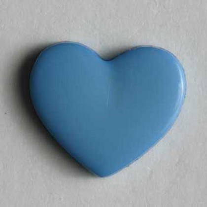 Kinderknopf Herz - BLAU - Größe: 13mm