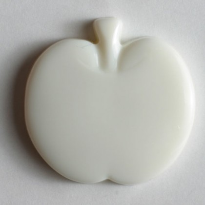 Kinderknopf Apfel - WEISS - Größe: 18mm