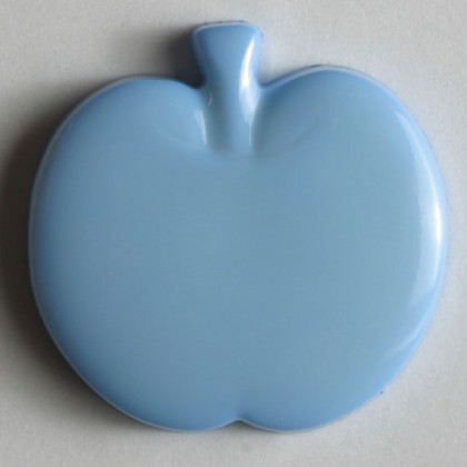 Kinderknopf Apfel - BLAU - Größe: 14mm