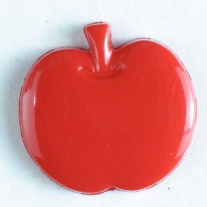 Kinderknopf Apfel - ROT - Größe: 14mm