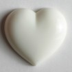 Kinderknopf Herz - WEISS - Größe: 14mm