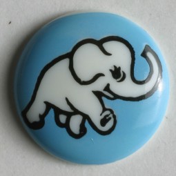 Kinderknopf Elefant - BLAU - Größe: 15mm