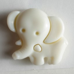 Kinderknopf Elefant - WEISS - Größe: 20mm