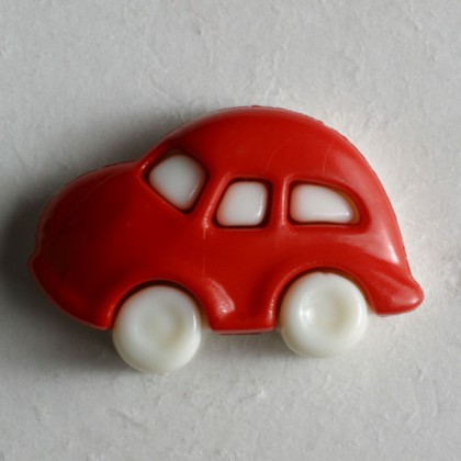 Kinderknopf Auto - ROT - Größe: 20mm