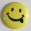 Kinderknopf Smiley - GELB - Größe: 15mm