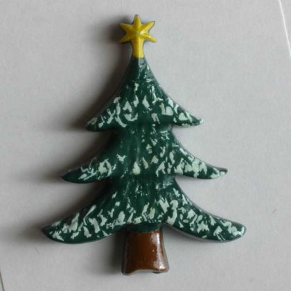 Kinderknopf Tannenbaum - GRÜN - Größe: 25mm