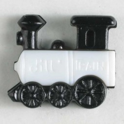 Kinderknopf Eisenbahn - WEISS - Größe: 20mm