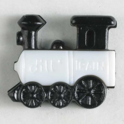 Kinderknopf Eisenbahn - WEISS - Größe: 20mm