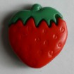 Kinderknopf Erdbeere - ROT - Größe: 15mm