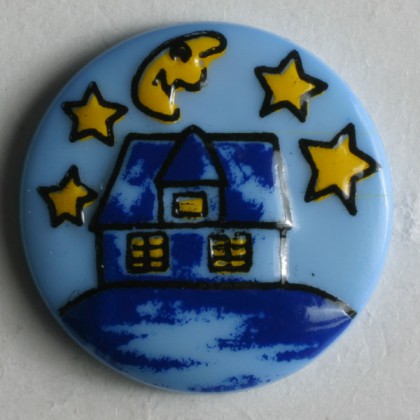 Kinderknopf Nacht - BLAU - Größe: 18mm