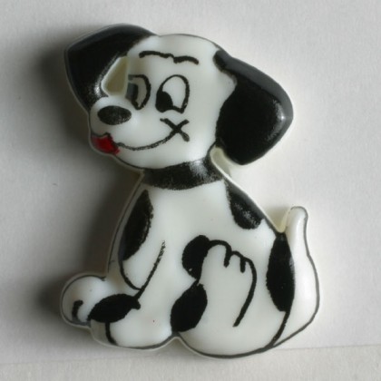 Kinderknopf Hund - WEISS - Größe: 23mm