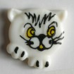 Kinderknopf Katze - WEISS - Größe: 20mm