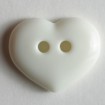 Kinderknopf Herz - WEISS - Größe: 13mm