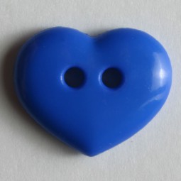 Kinderknopf Herz - BLAU - Größe: 13mm