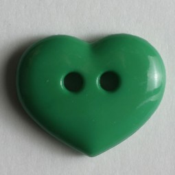 Kinderknopf Herz - GRÜN - Größe: 15mm