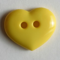 Kinderknopf Herz - GELB - Größe: 15mm