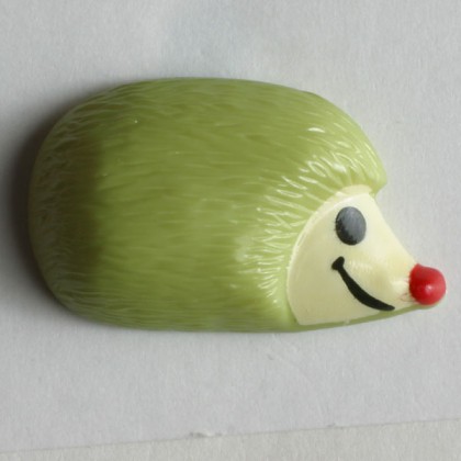 Kinderknopf Igel - GRÜN - Größe: 18mm
