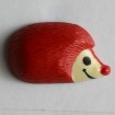 Kinderknopf Igel - ROT - Größe: 18mm