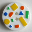 Kinderknopf - WEISS - Größe: 15mm