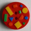 Kinderknopf - ROT - Größe: 18mm