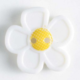 Kinderknopf Blume - WEISS - Größe: 28mm
