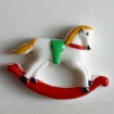 Kinderknopf Schaukelpferd - WEISS - Größe: 30mm