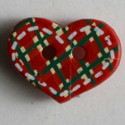 Kinderknopf Lebkuchenherz - ROT - Größe: 15mm