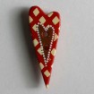 Kinderknopf Lebkuchenherz - ROT - Größe: 25mm