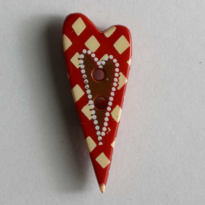 Kinderknopf Lebkuchenherz - ROT - Größe: 25mm