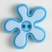 Kinderknopf Blume - HELLBLAU/ TÜRKIS - Größe: 20mm