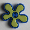 Kinderknopf Blume - BLAU/ LINDGRÜN - Größe: 20mm