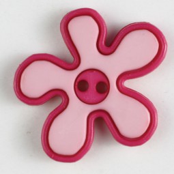 Kinderknopf Blume - PINK/ ROSA - Größe: 20mm