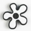 Kinderknopf Blume - SCHWARZ/ WEISS - Größe: 20mm