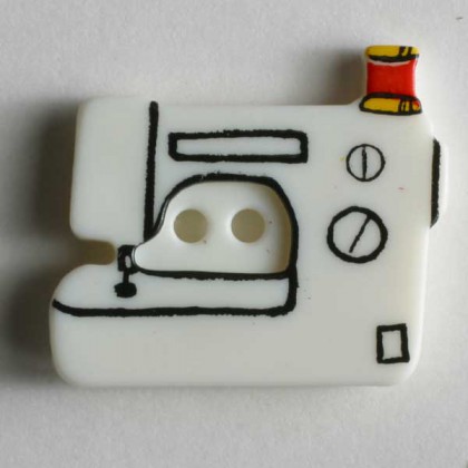 Kinderknopf Nähmaschine - WEISS - Größe: 25mm