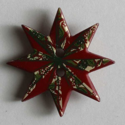 Kinderknopf Weihnachtsstern - ROT - Größe: 20mm