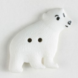 Kinderknopf Bär - WEISS - Größe: 32mm