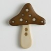 Kinderknopf Pilz - DUNKELBRAUN/ ECRU - Größe: 25mm
