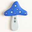 Kinderknopf Pilz - BLAU/ HELLBLAU - Größe: 35mm