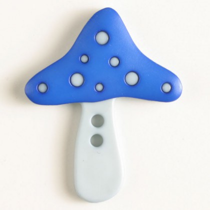 Kinderknopf Pilz - BLAU/ HELLBLAU - Größe: 35mm